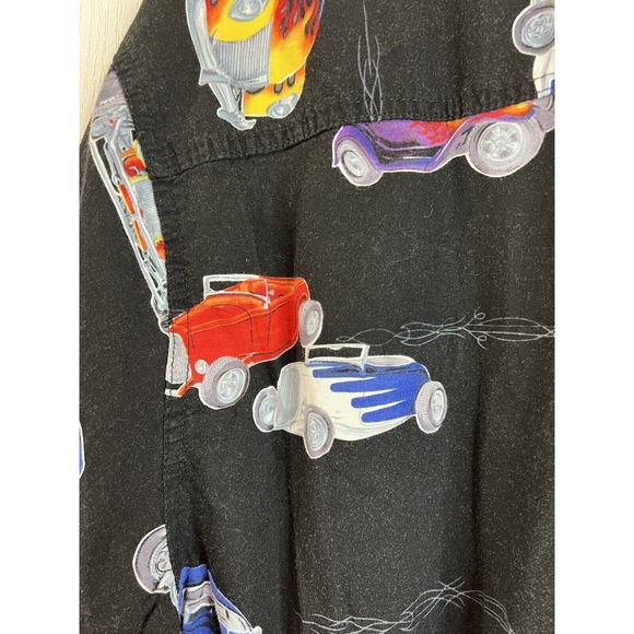 Vintage Hot Rat Rod Hawaiian Shirt Men's L Single Stitch High Seas Trading Co. - Picture 8 of 11
